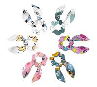 Confezione da 6 elastici per capelli con simpatici dinosauri in stile cartone animato, elastici per capelli con fiocco, per donne e ragazze, elastici per coda di cavallo, elastici per orecchie da