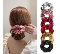 Confezione da 6 elastici per capelli da discoteca, scintillanti anni '90, con paillettes, per coda di cavallo, per feste, festival, lauree, club, accessori per capelli