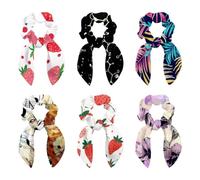 Confezione da 6 elastici per capelli da donna, adorabili elastici per capelli spessi, elastici per orecchie da coniglio, accessori per capelli per ragazze, modello di equazione chimica