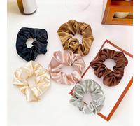 Confezione da 6 elastici per capelli magri in raso con custodia da viaggio, nessun danno, elastici sottili, per donne e ragazze, in morbida seta, per capelli ricci e sottili, accessori per la cura dei