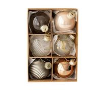 Confezione da 6 eleganti palline di Natale in vetro, per aggiungere un'atmosfera festosa alla tua casa, portici, finestre, decorazioni