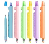 Confezione da 6 evidenziatori , penna touchscreen, penna a | Sei colori assortiti, punta liscia da 0,5 mm, design compatto e facile da trasportare, per lezioni, diari