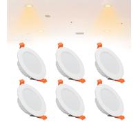 Confezione da 6 Faretti da Incasso A LED con Scatola di Giunzione, Lampada da Soffitto Ultra Sottile A Filo, Pannello Piatto, for Ufficio, Bagno, Corridoio, AC85-265V(Warm White,9w)