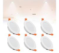 Confezione da 6 Faretti da Incasso A LED con Scatola di Giunzione, Lampada da Soffitto Ultra Sottile A Filo, Pannello Piatto, for Ufficio, Bagno, Corridoio, AC85-265V(Cold White,7w)