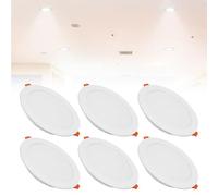 Confezione da 6 Faretti da Incasso A LED con Scatola di Giunzione, Lampada da Soffitto Ultra Sottile A Filo, Pannello Piatto, for Ufficio, Bagno, Corridoio, AC85-265V(Cold White,24w)