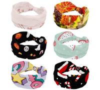 Confezione da 6 fasce elastiche da donna per l'autunno, con uva, frutta, vite, antiscivolo, per yoga, allenamento, palestra, corsa, fitness, sport