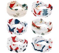 Confezione da 6 fasce elastiche per capelli con albero di Babbo Natale, fiocchi di neve e albero di Natale, fasce per capelli da donna, fasce per capelli alla moda, fasce per la testa per yoga