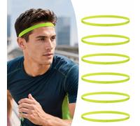 Confezione da 6 fasce elastiche sottili per capelli per uomini sportivi | Aiuta a tenere i capelli corti o medi lontani dagli occhi durante corsa, basket, calcio, allenamenti in palestra e ciclismo.