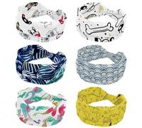 Confezione da 6 fasce larghe per cani, con osso a forma di cuore, alla moda, fasce per capelli da donna, fascia elastica per la testa, per il sudore, lo sport, l'allenamento, turbante