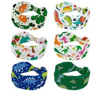 Confezione da 6 fasce larghe per capelli da donna, con dinosauri, elastiche, antiscivolo, annodate, per sport, allenamento, accessori per capelli
