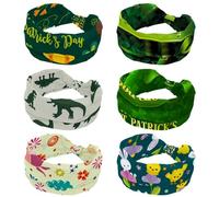 Confezione da 6 fasce larghe per capelli da donna, con trifoglio verde portafortuna Happy St Patrick Twist Twist Twist Yoga Workout Hairwrap, accessori per capelli alla moda