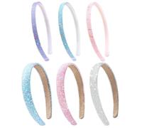 Confezione Da 6 Fasce Per Capelli Con Paillettes Per Bambini, Fasce Elastiche Regolabili, Fasce Per Ragazze Carine, Fasce Lucide, Accessori Per Capelli, Accessori Di Abbigliamento