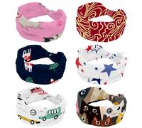 Confezione da 6 fasce per capelli da donna, con nuvole cinesi rosse, alla moda, larghe, elastiche, per sudore, sport, allenamento, turbante