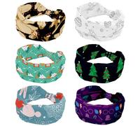 Confezione da 6 fasce per capelli da donna, con uova di coniglio e carota pasquale, alla moda, fascia elastica per la testa, fascia per il sudore, per sport, allenamento, turbante