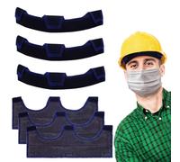 Confezione da 6 fasce per il sudore autoadesive, lavabili, per elmetto da saldare, accessori di ricambio per edilizia, motosega, per mantenere asciutto (nero)