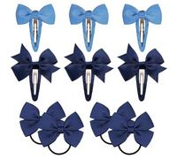 Confezione Da 6 Fermagli Per Capelli Con Fiocco, 4 Fermagli Per Capelli Con Fiocco, Fermagli Per Capelli Blu Scuro, Copricapo Con Fiocco Blu, Accessori Per Capelli Per Ragazze