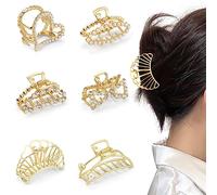 Confezione da 6 fermagli per capelli dorati, fermagli per capelli in metallo, fermagli dorati, accessori per capelli antiscivolo per donne, regalo per mamma, moglie, figlia