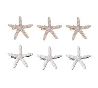 Confezione Da 6 Fermagli Per Capelli Stella Marina, Fermagli Per Capelli Con Strass Stella Marina Perlata, Accessori Per Capelli Sirena, Accessori Per Capelli Da Sposa