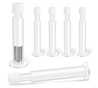 Confezione da 6 fermaporta da parete, fermaporta a molla lungo 112 mm con punta in gomma morbida, paraurti per battiscopa, bianco