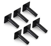 Confezione da 6 fermaporta per battiscopa con nastro adesivo VHB 3M, installazione 2 in 1, gomma antirumore, fermaporta per pavimento e parete, colore nero