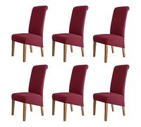 Confezione da 6 fodere XL con schienale alto per sala da pranzo, rimovibili, lavabili, qualità alberghiera, elegante tessuto rosso per una facile manutenzione e una protezione elegante