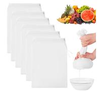 Confezione da 6 garze per scolare, 20 x 30 cm, riutilizzabili, per latte di noci, yogurt, caffè freddo e marmellate, panni in mussola a maglia fine per cucinare, tofu, succo di frutta, set di panni in
