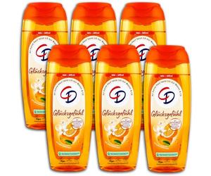 Confezione da 6 gel doccia CD, sensazione di felicità, 6 x 300 ml