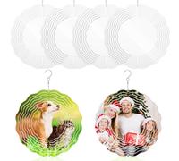 Confezione da 6 girandole a vento a sublimazione da 20 cm, in alluminio, 3D, da appendere, fai da te, ornamenti per interni ed esterni, giardino, cortile, finestra, portico, porta anteriore