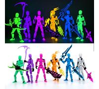 [Confezione da 6] Glowing Titan 13 Action Figure Set Già Assemblato, T13 3D Stampato Action Figure Con Accessori Armi T 13 Lucky Robo Dummy Nova 13 Action Figure, Figura de acción t13 (6 colori)