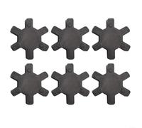 Confezione da 6 inserti a ragno in gomma L075 per accoppiamento Lovejoy L-Jaw - Inserto centrale accoppiatore ganascia flessibile, 44 mm x 10 mm, nero, alternativa all'uretano