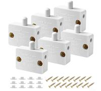 Confezione da 6 interruttori per anta dell'armadio, 24-250 V, 1 A, interruttore per porta normalmente chiuso, interruttore della luce dell'armadio, compatibile con lampade CA/CC (bianco)