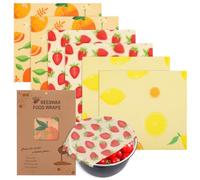 Confezione da 6 involucri riutilizzabili in cera d'api per alimenti Cere d'api ecologiche involucri per alimenti panini panini biologici sostenibili zero rifiuti riutilizzabili senza plastica