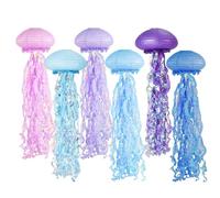 Confezione da 6 lanterne di carta a meduse da 24,9 cm, 6 colori a forma di sirena, lanterne da appendere sotto il mare, decorazioni per feste a tema oceano, forniture di compleanno, decorazione per
