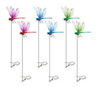 Confezione da 6 libellule finte, paletti per colibrì, in plastica, per giardino, decorazione da cortile, ornamenti per cappelli, cervi e cavalli, dispositivi per spaventare le mosche per interni ed