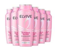 Confezione da 6 - L'Oréal Elvive Shampoo per capelli non lucidi e forti, glicole gloss - 250 ml