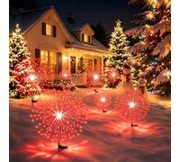 Confezione da 6 Luci Solari a Fuoco d’Artificio da Giardino, 1200 LED | Luci a picchetto Halloween, Luci Solari per Cortile Terrazzo Halloween Natale Decorazioni Feste(Multi-colored-2)