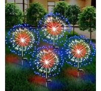 Confezione da 6 luci solari per fuochi d'artificio per esterni, 1200 LED, 8 | Luci solari da giardino in filo di rame, impermeabili per cortile, patio, Halloween, Natale, 4 luglio