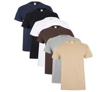 Confezione da 6 magliette a maniche corte in cotone 100%, colori assortiti, 190 grammi, Girocollo - T-shirt da uomo in cotone da uomo., Colori assortiti pastello, XL