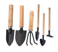 Confezione da 6 mini attrezzi da giardino, mini pala, rastrello da giardino, paletta per vasi, strumenti anti ruggine e antimacchia per piante in vaso, piante fiorite, piante grasse