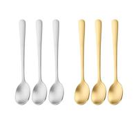 Confezione Da 6 Mini Cucchiai, Cucchiaini Da Zucchero Opaco, Cucchiaini Da Caffè In Acciaio Inossidabile, Cucchiaini Da Cucina Per Spezie, Cucchiaini Da Dessert Per Gelato, Argento)