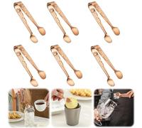 Confezione da 6 mini pinze da portata, piccole pinze per servire cibo, mini pinze per zucchero in acciaio inox, per salumi, antipasti, dessert, servire cibo, piccole feste danesi (oro rosa)
