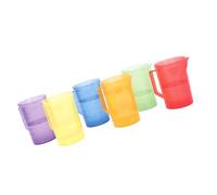 Confezione da 6 misurini colorati, set da gioco sensoriale Sandplay Cup per bambini con acqua sabbiosa esplorazione giocattolo educativo sabbia interattiva e giocattolo acquatico