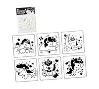 Confezione da 6 modelli Scrapbooking multiuso per biglietti fatti a mano Arte da parete e attività in classe Stencil per pratica scrittura a mano per artistico in PET