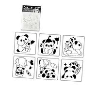 Confezione da 6 modelli Scrapbooking multiuso per biglietti fatti a mano Arte da parete e attività in classe Stencil per pratica scrittura a mano per artistico in PET