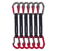 Confezione da 6 Moschettoni Alpha Sport 18 cm Rosso per Arrampicata Sportiva - Presa Sicura e Aggancio Facile