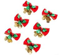 Confezione da 6 ornamenti fatti a mano per albero di Natale e decorazioni natalizie con panno e ferro (A)