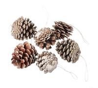 Confezione da 6 ornamenti naturali a forma di pigna per albero di Natale