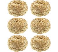 Confezione da 6 pagliette dorate in acciaio inossidabile, paglietta in lana d'acciaio utilizzata for piatti, pentole, padelle, forni e sgrassatura meccanica facile for una pulizia dura della cucina