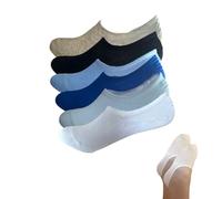 Confezione da 6 paia di calzini invisibili per bambini e ragazze, in cotone, colori assortiti, con silicone antiscivolo, Pinkies bambini e ragazze -, Blu (Surtido Azul), 33-38