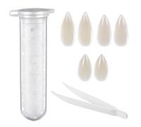 Confezione da 6 paia di denti da vampiro, denti da vampiro per bambini, accessori da vampiro. 3 misure (15 mm, 17 mm, 19 mm) con un tubetto di pellet massaggiagengive adatto per giochi di ruolo, feste